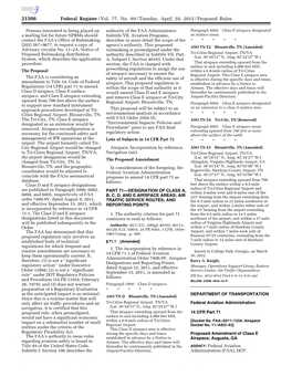 Federal Register/Vol. 77, No. 69/Tuesday, April 10, 2012/Proposed Rules