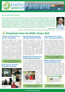 Snapshots from the Baltic Green Belt