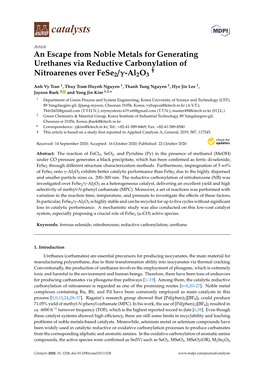 An Escape from Noble Metals for Generating Urethanes Via Reductive Carbonylation of † Nitroarenes Over Fese2/Γ-Al2o3