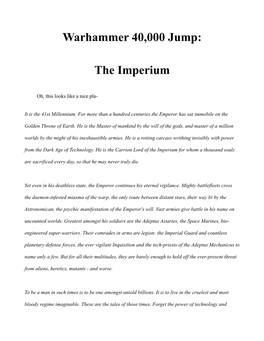 Warhammer 40,000 Jump: the Imperium