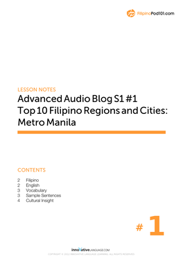 Advancedaudioblogs1#1 Top10filipinoregionsandcities