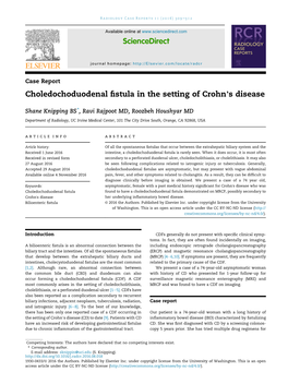 Choledochoduodenal Fistula in the Setting of Crohn's Disease