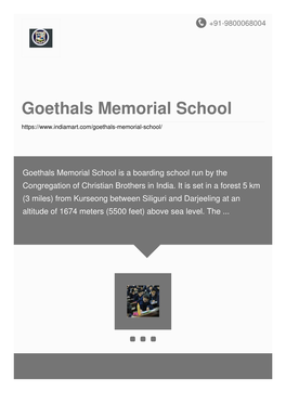 Goethals Memorial School