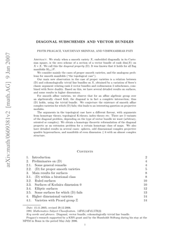 Arxiv:Math/0609381V2 [Math.AG] 9 Jan 2007 Pmi Oni H Eidmyjl 2006