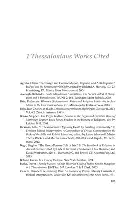1 Thessalonians Works Cited