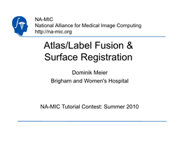 Atlas/Label Fusion & Surface Registration