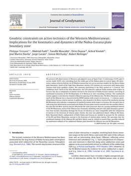 Journal of Geodynamics Geodetic Constraints on Active Tectonics of The