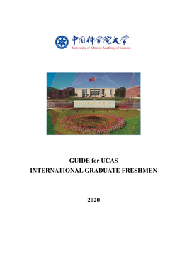 GUIDE for UCAS INTERNATIONAL GRADUATE FRESHMEN 2020