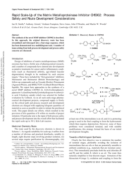 Process Safety and Route Development Considerations