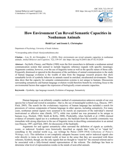 How Environment Can Reveal Semantic Capacities in Nonhuman Animals