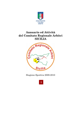 Annuario Ed Attività Del Comitato Regionale Arbitri SICILIA 1