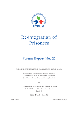 Re-Integration of Prisoners