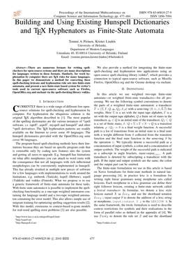 Building and Using Existing Hunspell Dictionaries and TEX Hyphenators As Finite-State Automata