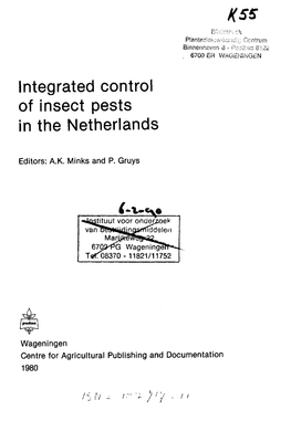 Integrated Control of Insect Pests in the Netherlands