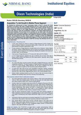 Dixon Technologies (India) 16 April 2019