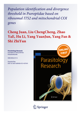 Population Identification and Divergence Threshold in Psoroptidae Based on Ribosomal ITS2 and Mitochondrial COI Genes