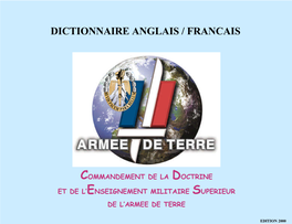 Commandement De La Doctrine Et De L’Enseignement Militaire Superieur De L’Armee De Terre