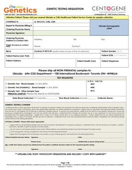 GENETIC TESTING REQUISITION Please Ship All NON-PRENATAL