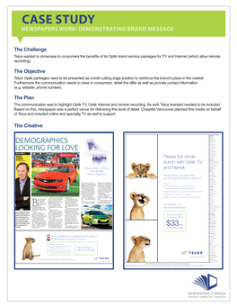Case Study Newspapers Work: Demonstrating Brand Message
