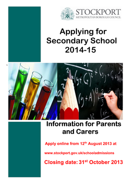 Applying for Secondary School 2014-2015