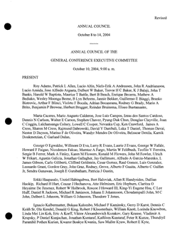 Revised ANNUAL COUNCIL October 8 to 14, 2004