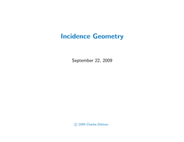 Incidence Geometry