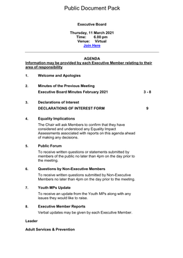 (Public Pack)Agenda Document for Executive Board, 11/03/2021 18:00