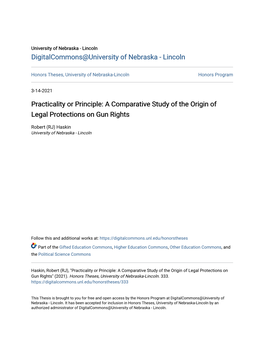 A Comparative Study of the Origin of Legal Protections on Gun Rights