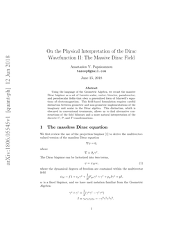 On the Physical Interpretation of the Dirac Wavefunction II