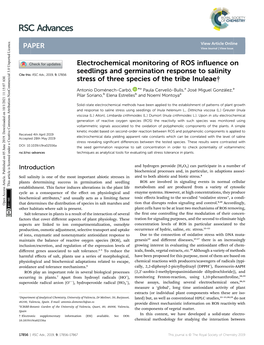 Electrochemical Monitoring of ROS Influence on Seedlings And