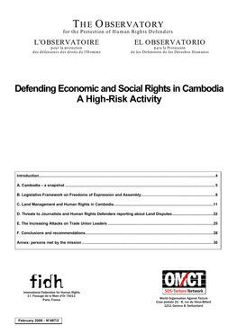 Cambodia a High-Risk Activity