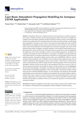 Laser Beam Atmospheric Propagation Modelling for Aerospace LIDAR Applications