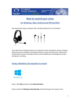 How to Record Your Voice for Windows, Mac, Android and Iphone/Ipad