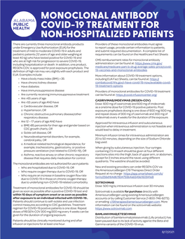 Monoclonal Antibody COVID-19 Treatment for Non-Hospitalized