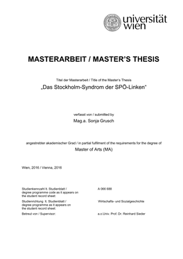 Masterarbeit / Master's Thesis