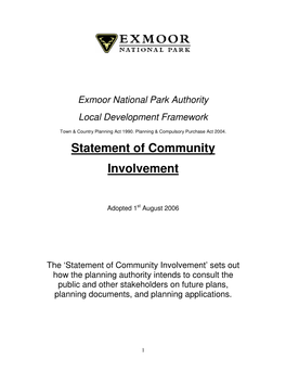 Statement of Community Involvement