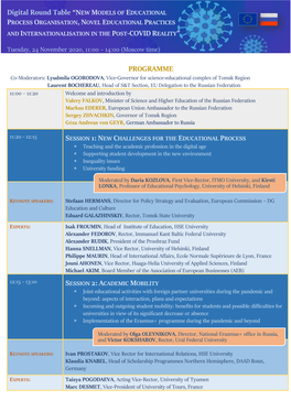 Programme of the Event and Speakers' Bios