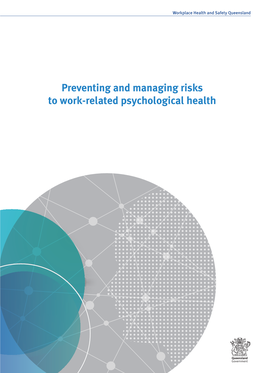 Preventing and Managing Risks to Work-Related Psychological Health Contents