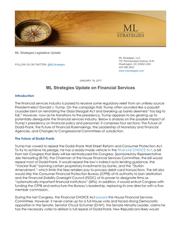 ML Strategies Update on Financial Services