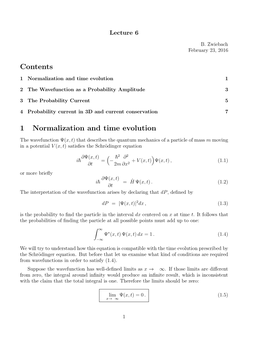 Quantum Physics I, Lecture Note 6