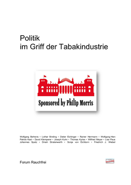 Politik Im Griff Der Tabakindustrie