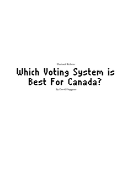 Which Voting System Is Best for Canada?
