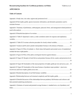 Reconstructing Baselines for Caribbean Predatory Reef Fishes Valdivia Et Al