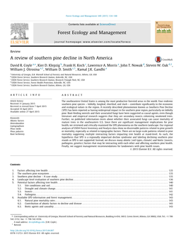 A Review of Southern Pine Decline in North America ⇑ David R