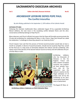 Vol 2, No 81 Archbishop Lefebvre Defies Pope Paul