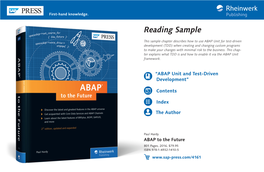 ABAP to the Future 801 Pages, 2016, $79.95 ISBN 978-1-4932-1410-5