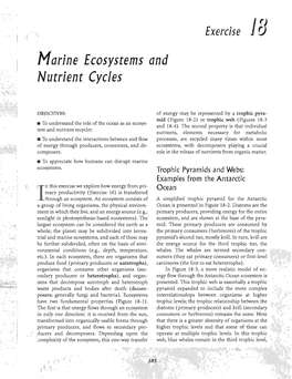 Marine Ecosystems and Nutrient Cycles