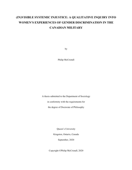 (In)Visible Systemic Injustice: a Qualitative Inquiry Into Women's