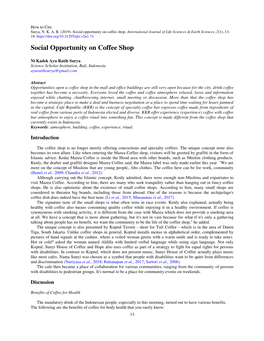 Social Opportunity on Coffee Shop