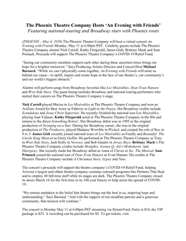 Benefit Concert May11 News Release Draft V2